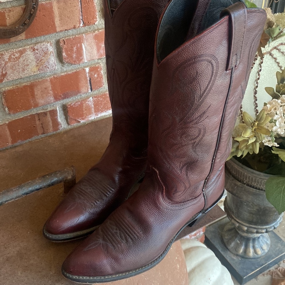 Women's Brown Leather Western Boots - Picture 6 of 11